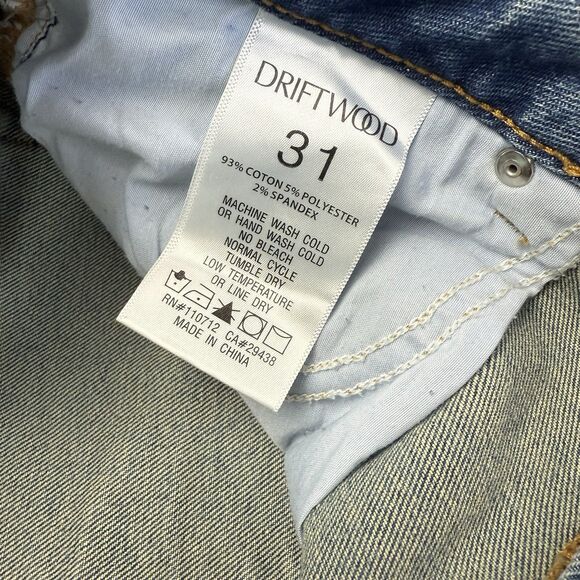 Driftwood Indie Patchwork Crop Bootcut Kick Frayed Hem Step Jeans Size 31 - Picture 10 of 15